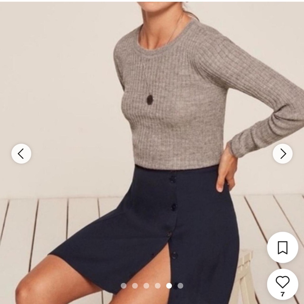 Reformation Women's Navy Skirt Size 4